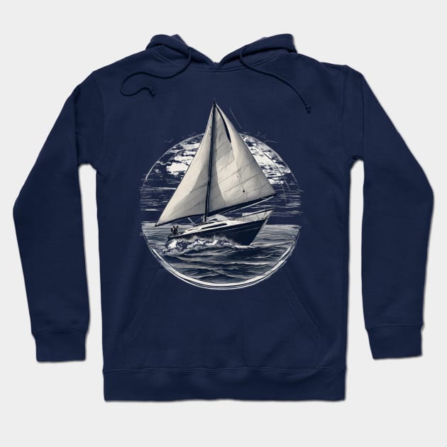 Sailing Adventure - Nautical Ocean Voyage for Sea Lovers Hoodie by CP6Design